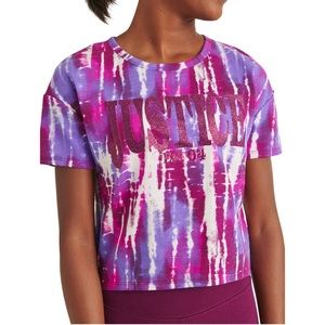 NWT Justice Tye Dye Boxy Tee